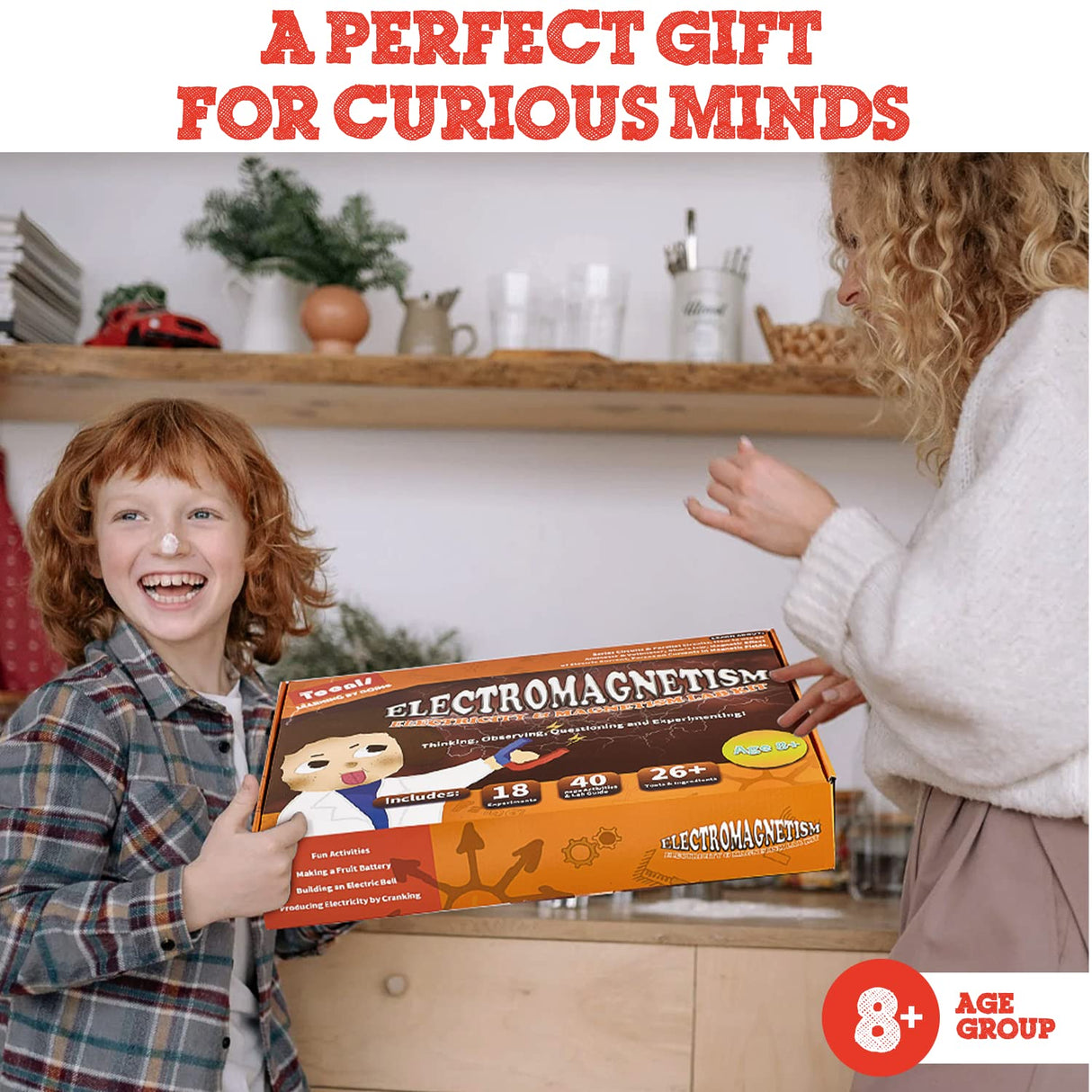 Teenii Electricity and Magnetism Kit Experiments STEM Science Kit for Kids, Electromagnetism Circuit Learning Set School Lab Physics Educational Toys, Birthday Gift for Boys Girls Age 8-16 Year Old Teenii