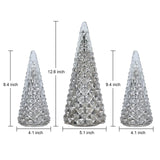 Christmas Decorations Indoor, YEAHOME Set of 3 Pre-lit Gold Glass Christmas Tree for Home Decor, Christmas Table Decorations Lighted Xmas Tree with Timer for Living Room Mantel Tabletop Party YEAHOME