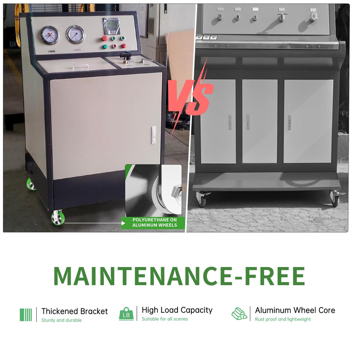 Humagineer 6 Inch Industrial Fixed Casters, Heavy Duty Industrial Grade Caster, Maintenance-Free Aluminum Core PU Wheels 2500 LBS, Durable Rigid Casters Wheels for Industrial, Equipment Humagineer