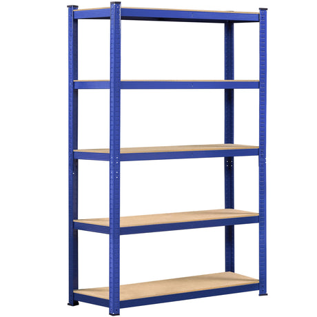 Topeakmart 5-Tier Utility Shelves, Metal Adjustable Garage Shelves Storage Racks Heavy Duty Shed Shelving Unit- Blue, 35.5 x 12 x 71 Inch Topeakmart