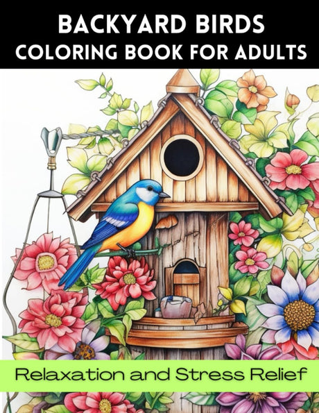 Backyard Birds Coloring Book for Adults |: Relaxation and stress relief, 30 beautiful bird deisigns to color (Flower coloring book set | Birds, ... books for adults and kids of all ages) Majosta
