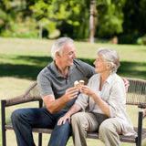 OPENAIRCOMFORT Outdoor Loveseat Bench,46.8 Inches Wicker Frame Patio Bench, All Weather Outdoor Bench with Rattan Backrest Armrests and Metal Legs for Lawn, Front Porch, Park, Yard OPENAIRCOMFORT