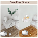 HMYHUM Acrylic Floating Nightstand Set of 2, Wall Mounted Bedside Table for Bedroom, Hanging, 8 lbs Load, 10.5" L x 10 "W x 4" H, Clear HMYHUM