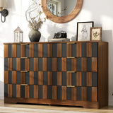 8 Drawer Dresser for Bedroom, Modern Double Dresser, 48" Wide Chest of Drawers with Anti-Tipping & Metal Handles, Mid Century Wooden Storage TV Stand, Closet Dresser for Living Room, Entryway, Walnut Loomie