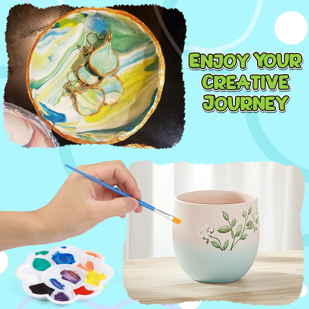 Premium Air Dry Clay for Kids - Natural Modeling Pottery Clay for Wheel, 3.3lbs Kids Arts & Crafts Supplies for School Classrooms, Easter Gifts Toy for Kid, White Aujazyble