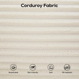 GNIXUU Corduroy Cloud Loveseat Sofa, 2 in 1 Convertible Sleeper Sofa with Fixed-Shape Frame, Comfy Folding Boneless Love Seat Couches for Living Room, Apartment, Small Spaces Beige GNIXUU