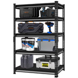 Huhaneon Heavy Duty Garage Shelves - 40''W 2,200Lbs Metal Adjustable Storage Shelving Rack Units for Warehouse Basement 5 Tier Black 39.3" W x 17.7" D x 78" H Huhaneon