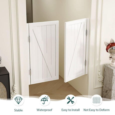 Solid Wood Swing Door Cafe Saloon Swinging Doors with Hardware Easy Installation Two-Way Open Bar Kitchen Entrance Partition Half-Door Auto Close 28 30 32 34 36 38 40 42 44 45 47 49 51 53 55 57 59"(Wh Sepsephiria