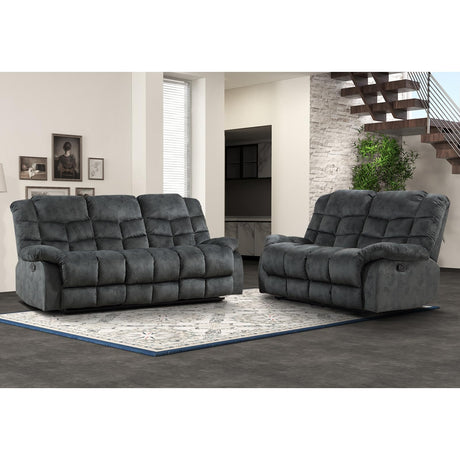 EBELLO Reclining Sofa Furniture Set, Loveseat Recliner Sofa and 3PC Bonded Manual Recliner Set for Living Room, Grey Green (Loveseat+Sofa) EBELLO