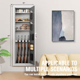INTERGREAT [2024 NEW] 53" Wall Gun Safe, Gun Safes for Rifles and Pistols with Adjustable Rack, Gun Cabinets for Rifles and Shotguns, 4 Rifle Safe with 3 Removable Shelf(White) INTERGREAT