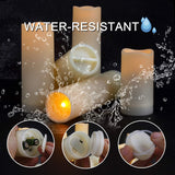 Aignis Flameless LED Candles Battery Operated with 10-Key Remote and Timer, Outdoor Indoor Waterproof for Home/Birthday/Wedding/Holiday Décor, Exquisite Set of 12 (D 2.2'' x H 4''/5''/6''/7'') Aignis