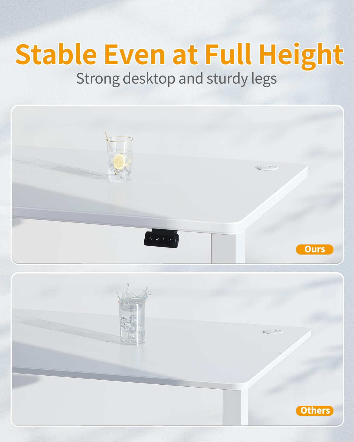 CubiCubi Electric Standing Desk, 60 x 24 Inches Height Adjustable Sit Stand Desk, Ergonomic Home Office Computer Workstation, White CubiCubi