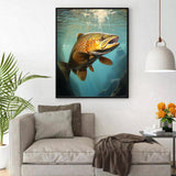 QACEYID DIY Painting by Numbers Gift Kits, Trout Fish, Paint by Numbers on Canvas, Ideas and Gifts for Home Decor, 40x50cm, Without Frame QACEYID