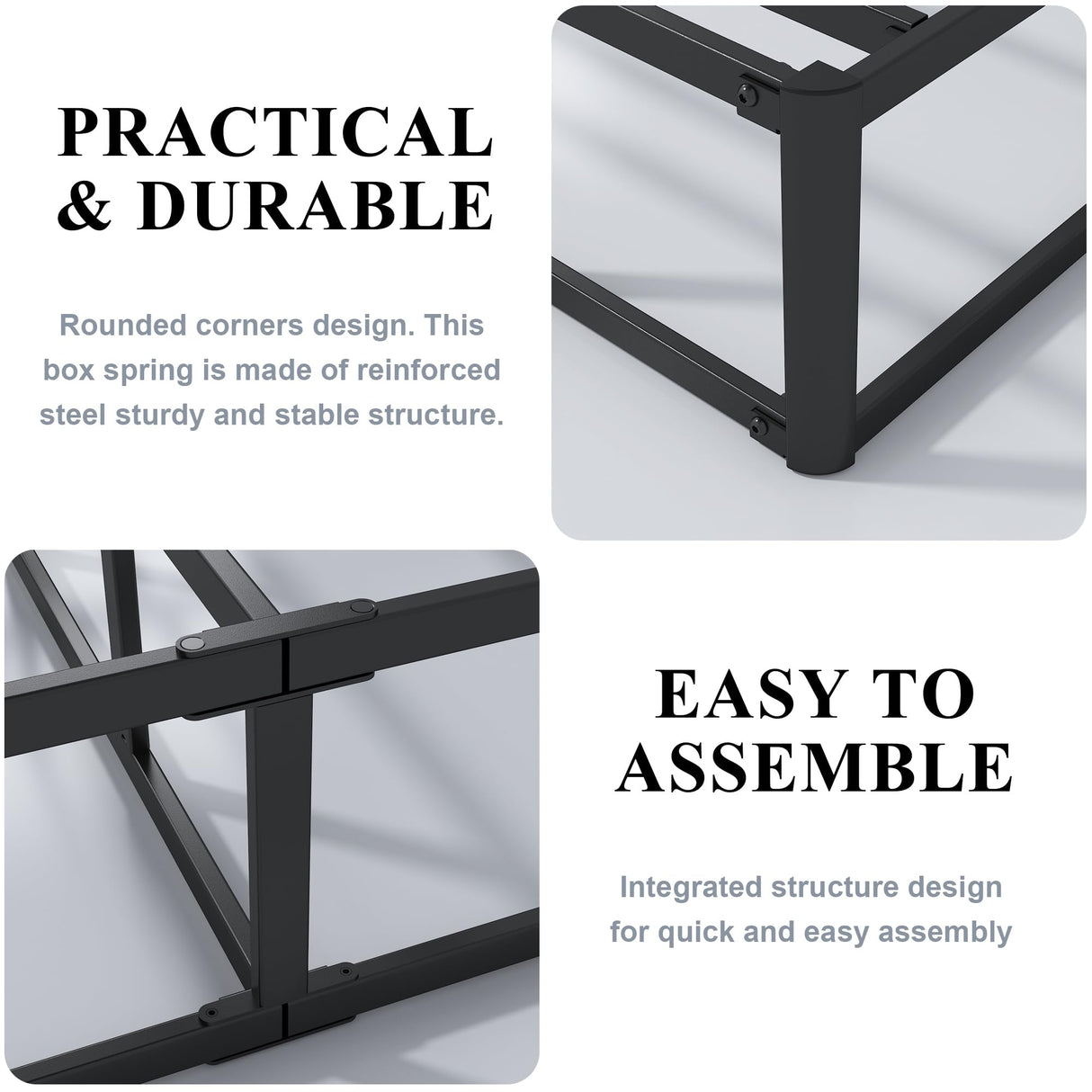 Vehowy 9 Inch Box Spring for King Bed,Heavy Duty Box Spring Mattress Foundation/Metal Bed Base/Noise Free/Non-Slip/Easy Assembly Vehowy