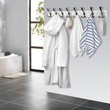 Kuhome 32.2'' Large Coat Rack Wall Mount Coat Hooks with 8 Metal Black Triple-Hooks Old White Pine Real Wood Plank Hat Rack for Wall Hooks Kuhome