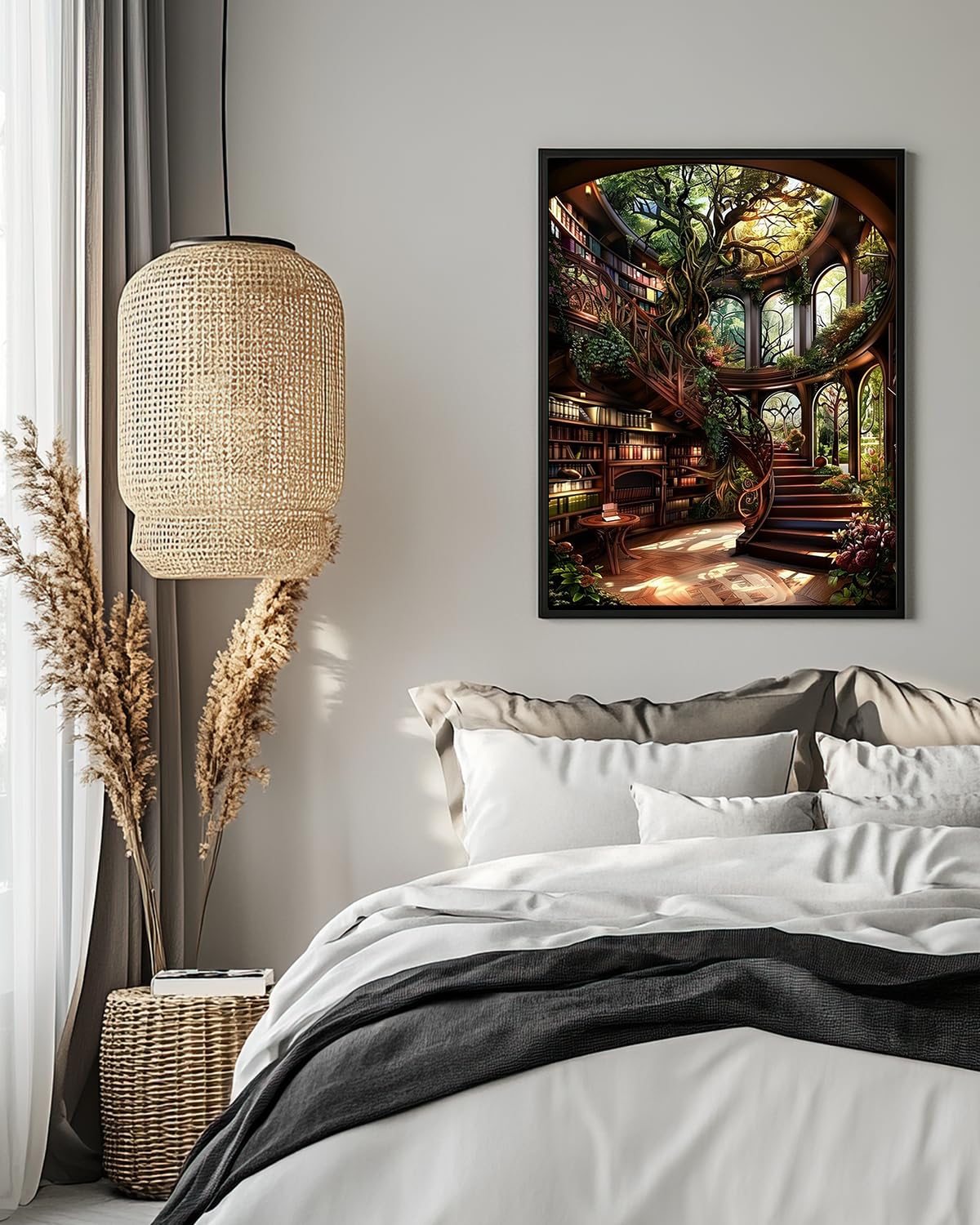 Luckyrichrui Book Diamond Art Kits for Adults, 5D Diamond Painting Kit for Beginner, DIY Full Drill Landscape Diamond Art, Home Wall Decor 11.8x15.8 Inch Luckyrichrui