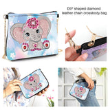 5D DIY Diamond Art Purses Diamond Art Kits for Adults, Elephant Shoulder Makeup Bag Chain Leather Clutch Purse, Holiday Birthday ﻿ POETRYDRAW