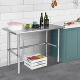 Hally Open Base Stainless Steel Table 24 x 48 Inches, NSF Commercial Heavy Duty Prep & Work Table with Galvanized Legs for Restaurant, Home and Hotel HALLY SINKS & TABLES H