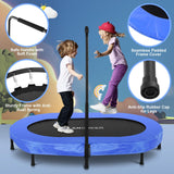 ANCHEER 56" Double Mini Trampoline for Kids, Mini Rebounder with 5-Level Adjustable Handle, Parent-Child Trampoline for Kids, Max Load 220lbs, Fun for Indoor/Outdoor ANCHEER