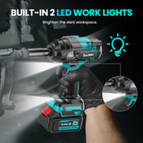Tarlido Cordless Impact Wrench, 1000 N.m/740 FT-LBS,1/2 Inch Brushless Impact Gun,3200 RPM High Torque,Electric Impact Driver with 2x 4.0Ah Batteries, 5 Sockets Tarlido