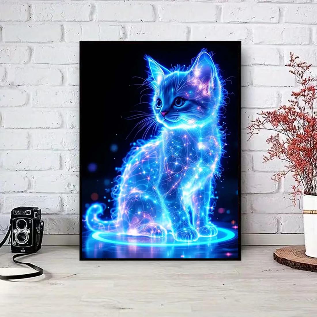 SHICERNHJ Cat Diamond Painting Kits for Adults DIY Round Gem Art Animal Cute Cat Diamond Art Kits for Adults,5D Full Drill Diamond Dots Crafts Paintings Canvas for Beginners Home Decor 12x16Inch SHICERNHJ