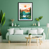 Yunnuo Landscape Diamond Art Kits for Adults,Diamond Painting Sunset Mountains,DIY Full Round Drill Gem Painting, Abstract Scenery Paint with Diamonds for Home Decor and Relaxation 16 x 12 inch Yunnuo