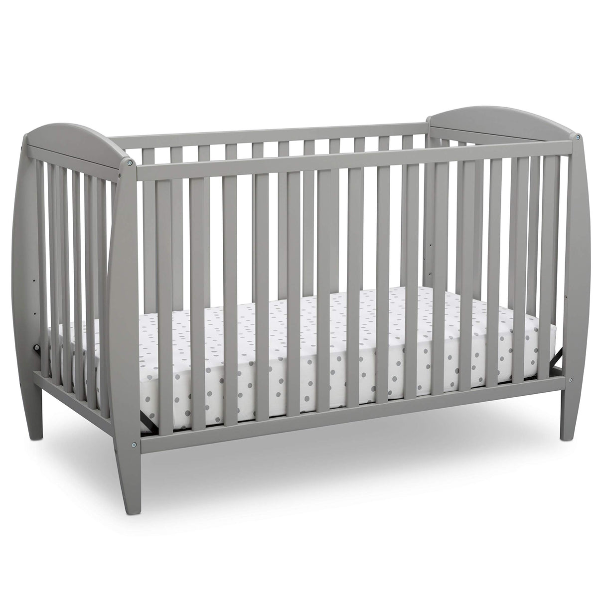 Delta Children Taylor 4-in-1 Convertible Baby Crib, Easy to Assemble, Sustainable New Zealand Wood, Grey Delta Children
