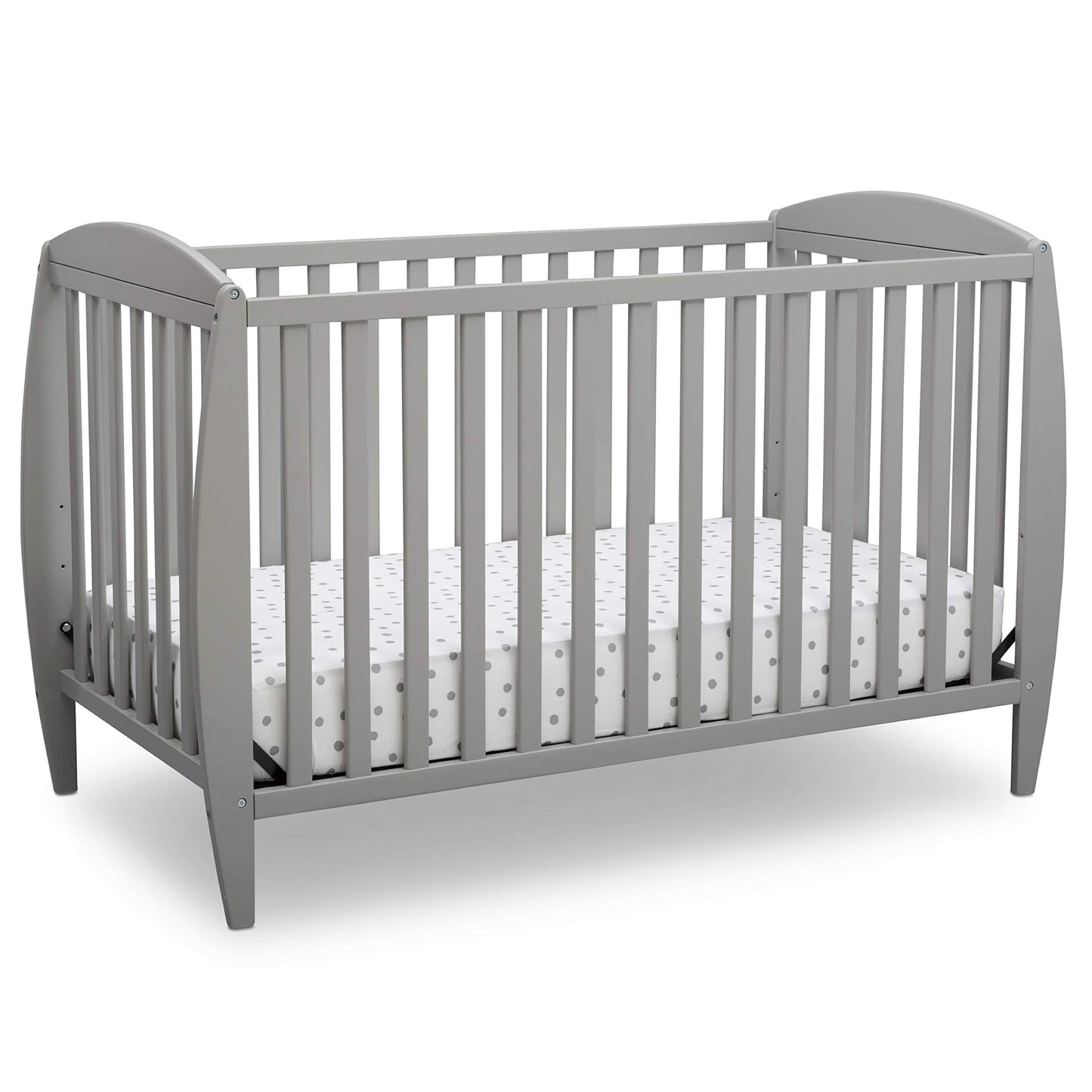 Delta Children Taylor 4-in-1 Convertible Baby Crib, Easy to Assemble, Sustainable New Zealand Wood, Grey - WoodArtSupply