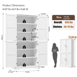 HITHOS 71.3" Tall Kitchen Pantry Storage Cabinet, Modern Hutch Cabinet with Storage Shelves, Food Pantry Cabinet with Storage & Silver Handle, Freestanding Cupboard for Dining Room, Living Room, White HITHOS