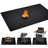 Rumlick 48 x 30 inch Under Grill Mats for Outdoor Grill, Double-Sided Fireproof, Oil and Waterproof Protective Mat for Grass and Deck, Outerdoor BBQ Mat Fire Pit Mat Fireplace Mat rumlick
