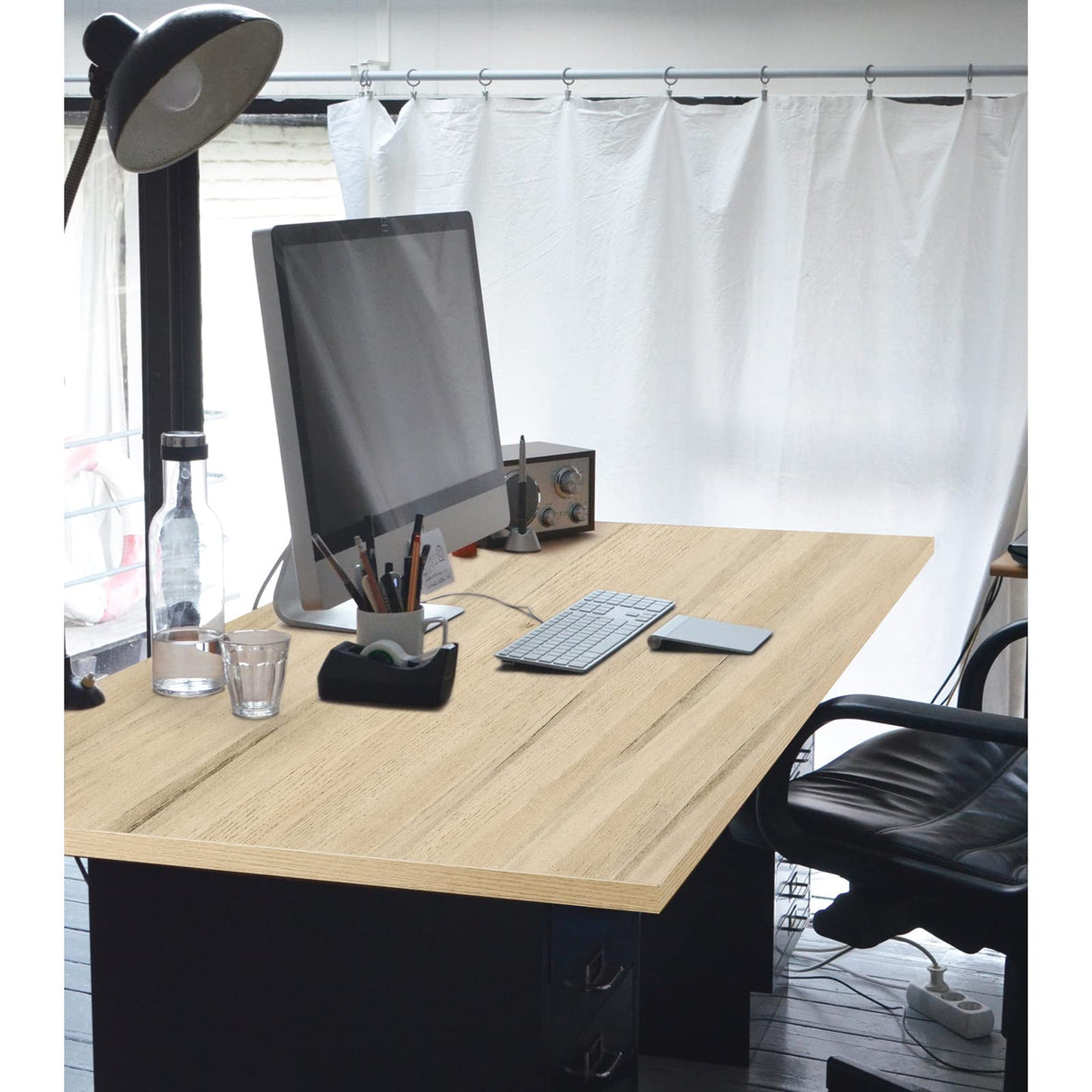 Kaboon 60x24 inches Oak Tabletop, Solid One-Piece Wood Desktop for Sit Stand Desk, Double Desks, L Desk DIY, Rectangular Wood Countertop, Home or Kaboon