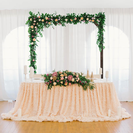 Wooden Wedding Arch, 7.2FT Square Wooden Arch for Wedding Wood Arch Wedding Arbor Backdrop Stand for Ceremony Rustic Wedding Birthday Parties Indoor Outdoor Garden Decor Volowoo