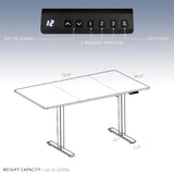VIVO Electric Height Adjustable 71 x 30 inch Memory Stand Up Desk, Black 30 inch Deep Table Top, Black Dual Motor Frame, Preset Controller, E2B VIVO