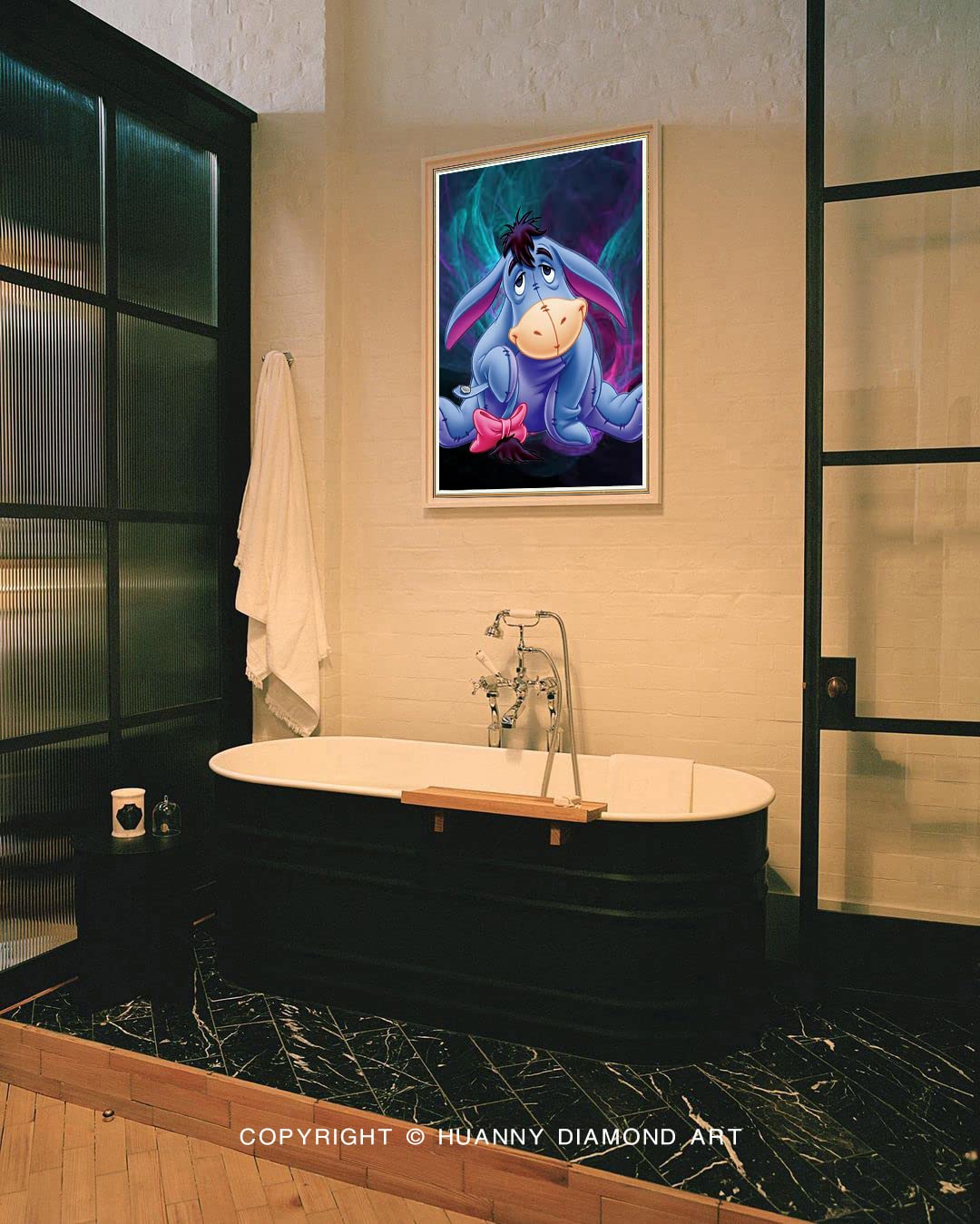 DIY Diamond Painting Kits for Adults, 5D Pooh Diamond Art, Full Drill Cross Stitch Canvas Art, Wall Decor HUANNY