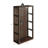 FUNISIR Display Cabinet with 2 Doors, 4-Tier Curio Cabinet for Collectibles with 3 Color LED Light & Glass Shelves, 63" Glass Display Case for Living Room, Home Office, Walnut FUNISIR
