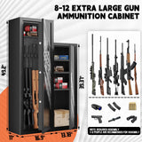 Xyvaly 2025 Upgraded Large Gun Safe for 8-10 Rifles - Quick Access, Gun Safes for Home Rifle and Pistols,Removable Shelves & Pistol Storage for Home Security. (XL) Xyvaly