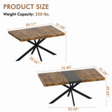 55" -70" Extendable Dining Room Table for 4 6 People,Modern Rustic Kitchen Expanding Table,Wooden Long Large Expandable Dining Room Transformer Table Conference Table for Kitchens,Walnut Ufurpie