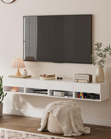 Floating Nightstand, Small Modern Floating Nightstand with Drawer, Floating Shelves for Bedroom, Bathroom (White) Aienvey