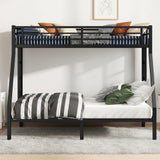 ICIUIOIR Twin XL Over Queen Bunk Bed Frame for Kids & Adults – Adult Metal Bunk Beds, Heavy Duty Frame, Literas para Niños, Camarotes, Bunk Bed with Stairs (No Box Spring Needed) (Black) ICIUIOIR