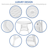 Jeco 5 Piece Wicker Outdoor Dining Set, White Jeco