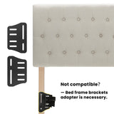 Kingfun Tufted Upholstered Queen Size Bed Headboard in Modern Button Design, Adjustable Solid Wood Head Board, Premium Linen Fabric Padded Headboards in Bedroom (Beige, Queen) Kingfun