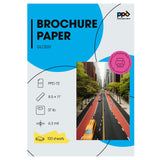 PPD Double Sided Photo Paper, Glossy Brochure Paper 8.5 x 11 for Inkjet Printer, 140 gsm, 6.3 mil Thick for Magazine, Flyer, Presentation, Program, Instant Dry & Water Resistant (100 Sheets) PPD