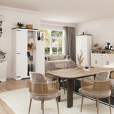 Befrases 72''H Farmhouse Storage Cabinet with Adjustable Shelves, Large Pantry Organize with 2 Barn Doors, Tall Freestanding Cabinet for Kitchen, Bathroom/Garage/Basement/Living/Utility Room, White Befrases