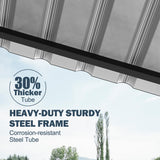 EROMMY 12x20 FT Metal Carport, 12' x 20' x 8.6' Heavy Duty Carport Canopy with Galvanized Metal Roof and Frame for Car, Boat, Pickup and Tractors EROMMY