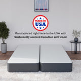 Greaton, 4-Inch Sturdy Wood Box Spring for Mattress Support - Durable and Fully Assembled, Natural Wood Foundation for King, Black Greaton