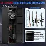 KAER 13-15 Biometric Gun Safe Fingerprint Gun Safe for Rifles and Pistols Rifle Safes for Home Gun Safes for Rifles Multi-Function Gun Cabinet with Adjustable Cabinet Pistols Racks Unassembled KAER