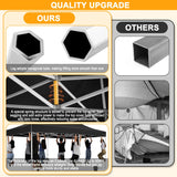 HOTEEL 10x20 Heavy Duty Pop Up Canopy Tent with Sidewalls, Commercial Outdoor Canopy Tents for Parties Event Wedding with Roller Bag, Waterproof & UV 50+, Upgraded Thickened Hexagonal Legs, Black Hoteel
