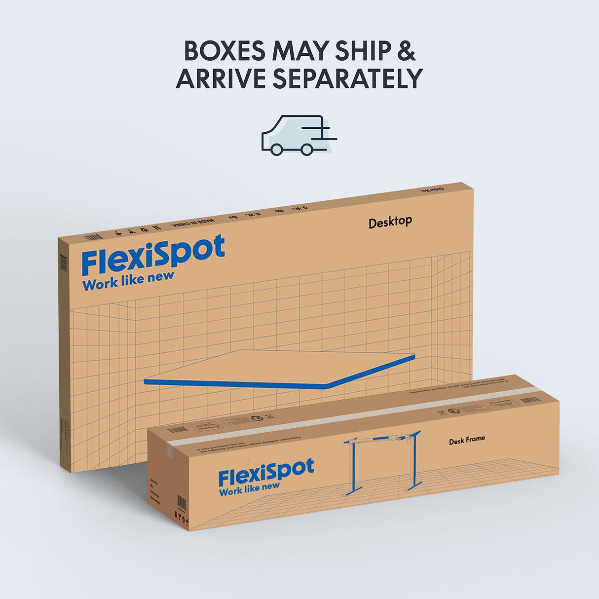 FLEXISPOT 60" Large Height Adjustable Desk, Electric Standing Desk Sit Stand up Desk for Home Office (60x24 inch Maple Desktop + White Frame, 2 Packages) FLEXISPOT