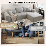 107.5" Cloud Sectional Couch with L-Shape Chaise,Modern Modular Sofa with Deep Seat, Upholstered Couches for Living Room Bedroom Apartments,No Assembly Required, (Grey,Right Facing Chaise) Astronovo