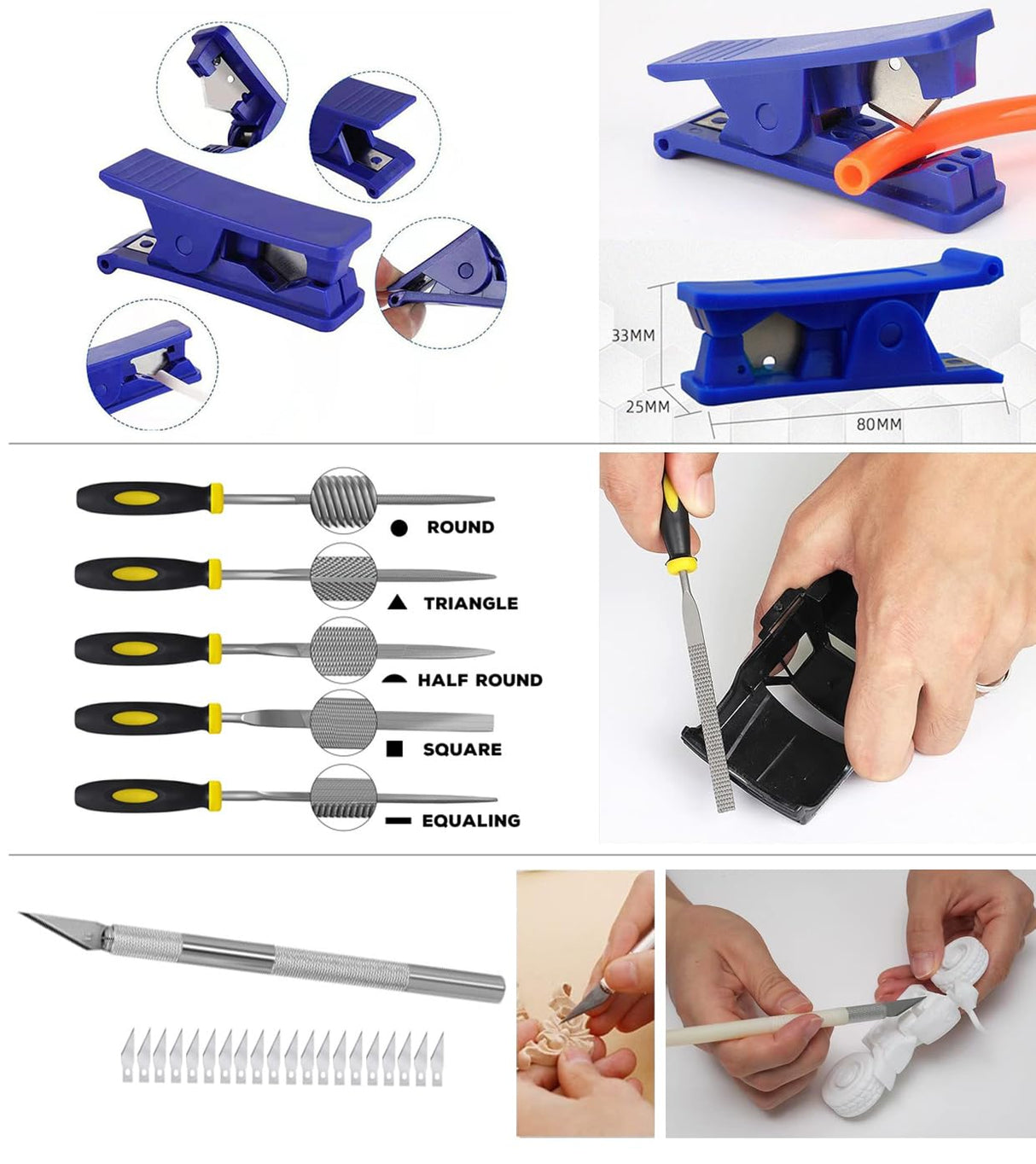 AEORUM 124Pcs 3D Printing Accessory Tools with Tool Bag for 3D Printer Modeler Basic Tools Diverse 3D Print Nozzle Cleaning Kit Mini Rotary Tool 3D Printer Tools for Remove/Trim and Finish 3D Print AEORUM